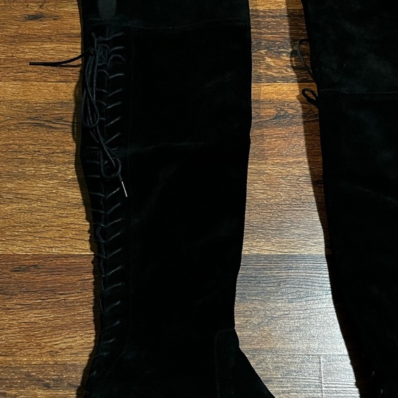 Aldo Womens Black Real Suede Over The Knee Ryder BootsSize 7 Pointed Toe - Picture 5 of 6